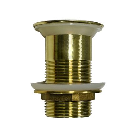 32mm Bathroom Brushed Gold Solid Brass Basin Pop Up Waste No Overflow