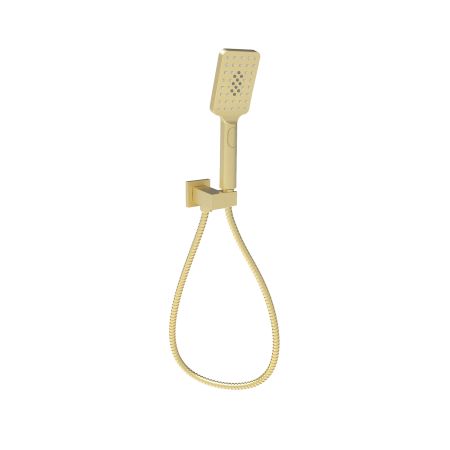 Eden Square Hand Shower On Wall Outlet Bracket Brushed Gold