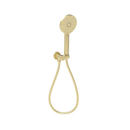 Cora Round Hand Shower On Wall Outlet Bracket Brushed Gold
