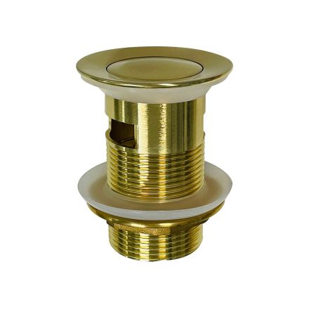 32mm Bathroom Brushed Gold Solid Brass Basin Pop Up Waste With Overflow