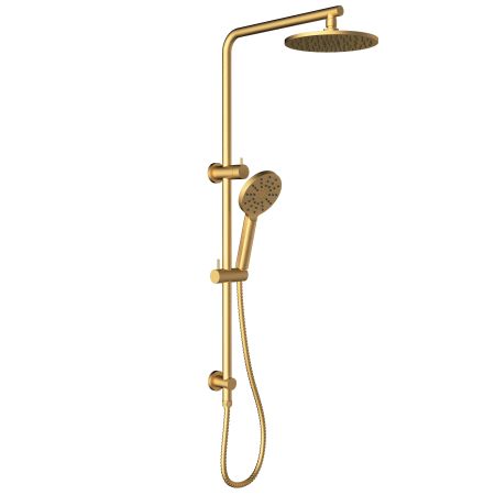 Cora Round Multi-function Shower Set Brushed Gold, 250mm Plastic Shower Head