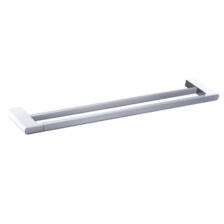 Cora Double Towel Rail 600mm Chrome & White 