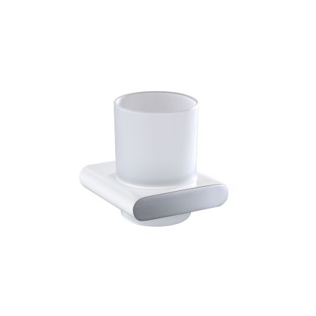 Cora Tumbler Holder Chrome & White