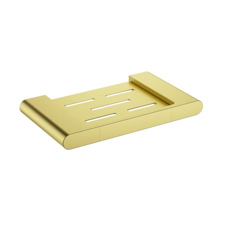 Cora Round Cornered Rectangle Soap Holder Brushed Gold