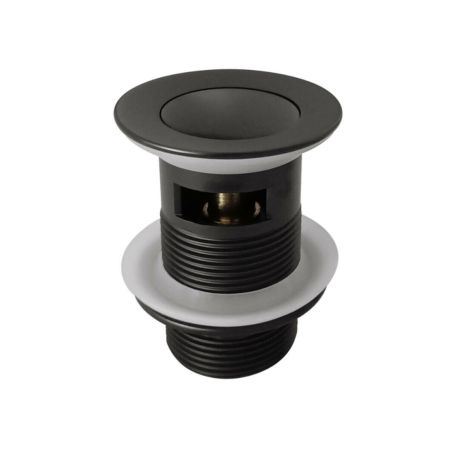 32mm Bathroom Matt Black Solid Brass Basin Pop Up Waste with Overflow
