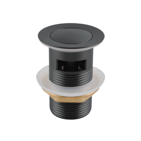 32mm Bathroom Gunmetal Grey Solid Brass Basin Pop Up Waste With Overflow