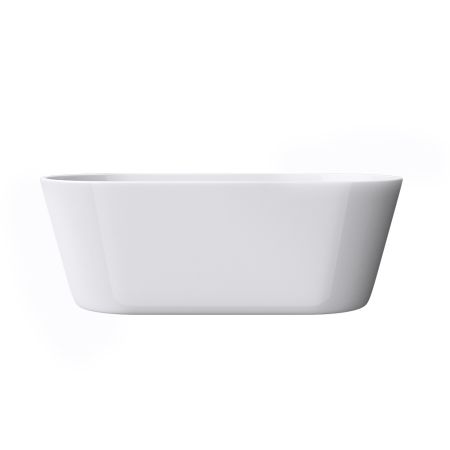 1500mm Freestanding Bathtub Oval Gloss White Acrylic No Overflow