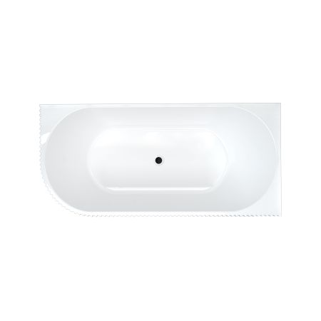 1700mm Freestanding Grooved Right Corner Fit Gloss White Acrylic Bathtub