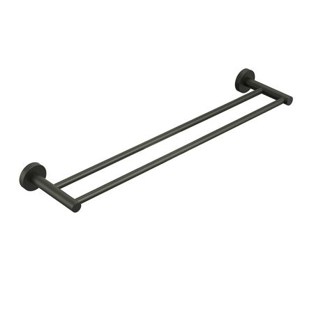 Otus Round Double Towel Rail 600mm Gunmetal