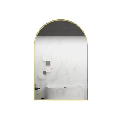 600mm (L) x 900mm (D) Metal Frame Mirror Brushed Gold Arch Framed Mirror