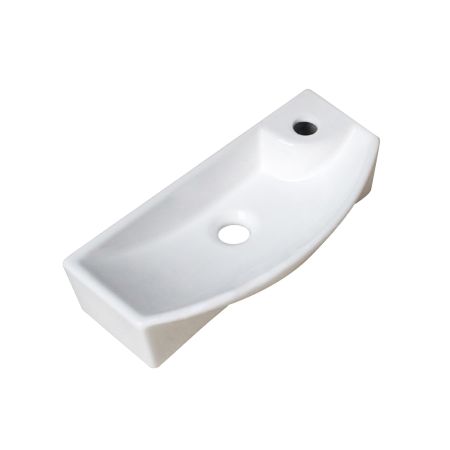 460x210x110mm Rectangle Gloss White Ceramic Above Counter Wall Hung Basin Non-overflow