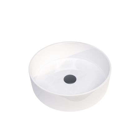 360x360x120mm Round Gloss White Ceramic Above Counter Basin Non-overflow