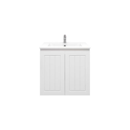 600mm Wall Hung Matte White Linear Surface Bathroom Vanity Cabinet Only