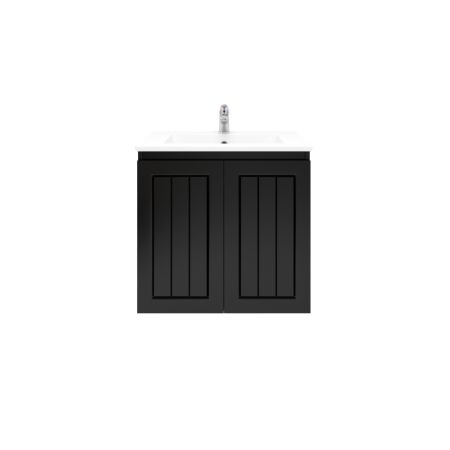 600mm Wall Hung Matte Black Linear Surface Bathroom Cabinet Cabinet Only