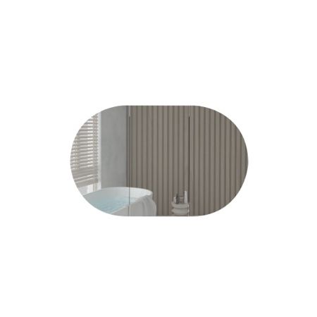 1200mm Oval Shape Matte Black Finish Bathroom Mirror Cabinet Shaving Storage