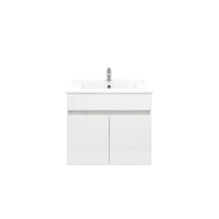 600mm 2-Door Narrow Wall Hung PVC Gloss White Bathroom Vanity Cabinet Only