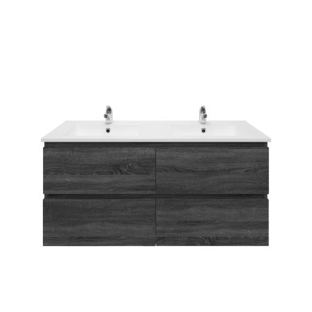 1200mm Wall Hung Bathroom Vanity Dark Grey Wood Grain High density MDF board with 2 PAC finish