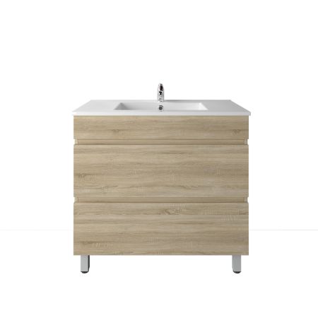900mm Freestanding With Legs Bathroom Vanity White Oak Wood Grain High density MDF board with 2 PAC finish