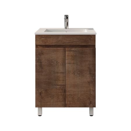 600x460MM Freestanding Bathroom Vanity 2 Doors Dark Oak MDF Cabinet Only