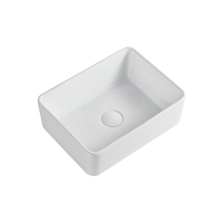 410x300x130mm Rectangle Gloss White Ceramic Above Counter Basin Non-overflow