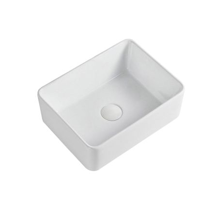 485x385x130mm Rectangle Gloss White Ceramic Above Counter Basin Non-overflow
