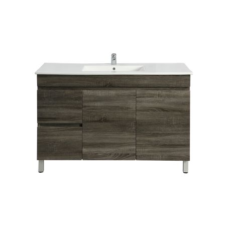 1200MM Dark Grey MDF Bathroom Vanity Left Drawers Free Standing Cabinet Only