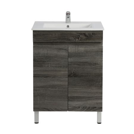 600MM Dark grey MDF Bathroom Vanity 2 Doors Free Standing Cabinet Only