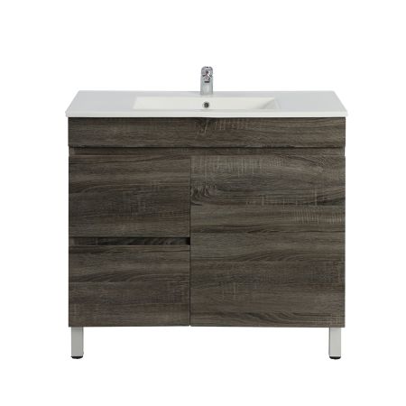 750MM Narrow Dark grey MDF Bathroom Vanity Left Drawers Free Standing Cabinet Only