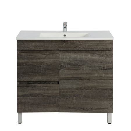 750MM Dark grey MDF Bathroom Vanity Left Drawers Free Standing Cabinet Only