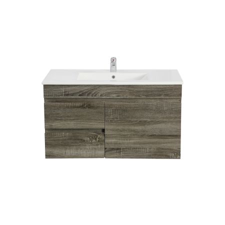 900MM Dark grey MDF Bathroom Vanity Left Drawers Wall Hung Cabinet Only