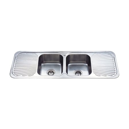 Cora Double Bowl & Double Drainer Kitchen Sink 1380 x 480mm