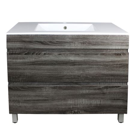 900mm Freestanding Bathroom Vanity With Legs Dark Grey Wood Grain 2 PAC Coating MDF Board