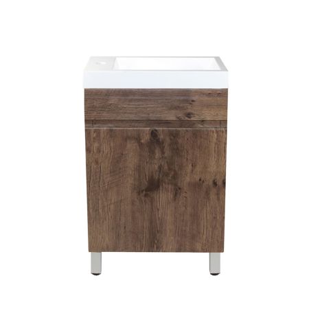 500mm Freestanding Bathroom Vanity With Legs Dark Oak Wood Grain 2 PAC Coating MDF Board