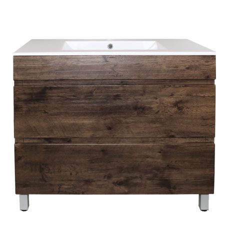 900mm Freestanding Bathroom Vanity With Legs Dark Oak Wood Grain 2 PAC Coating MDF Board