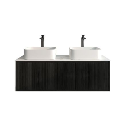 1200mm Slim Bottega Oak Wall Hung Bathroom Vanity Right Drawer Grooved MDF Cabinet Only