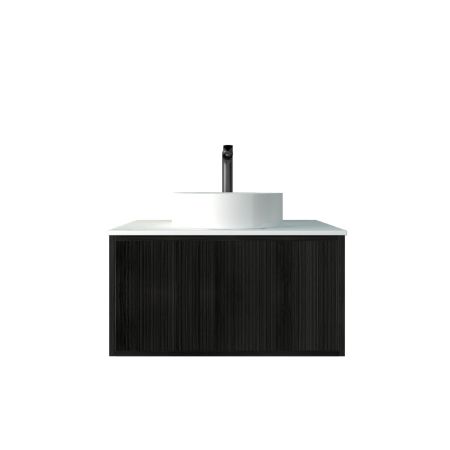 750mm Bottega Oak Wall Hung Bathroom Vanity 1 Door Grooved MDF Cabinet Only