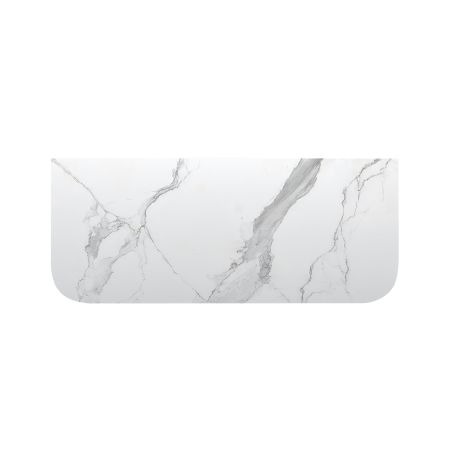 1204x503x15mm White Marble Look Sintered Stone Top Matte Finish Rounded Corner Benchtop