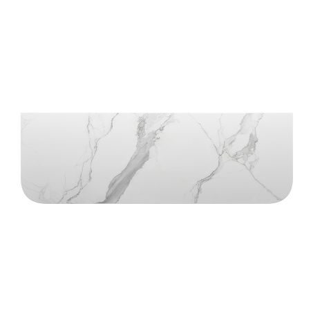 1508x503x15mm White Marble Look Sintered Stone Top Matte Finish Rounded Corner Benchtop