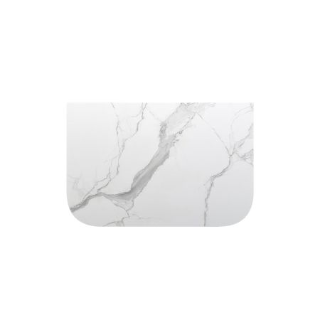 758x503x15mm White Marble Look Sintered Stone Top Matte Finish Rounded Corner Benchtop