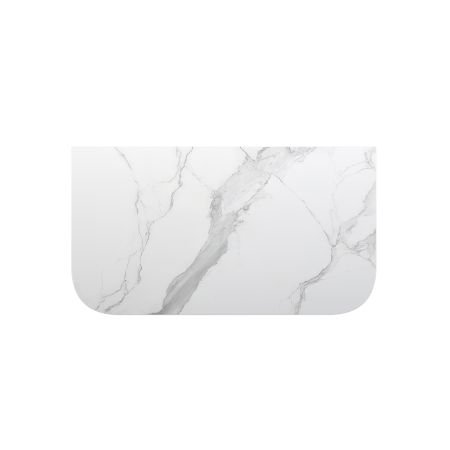 910x503x15mm White Marble Look Sintered Stone Top Matte Finish Rounded Corner Benchtop