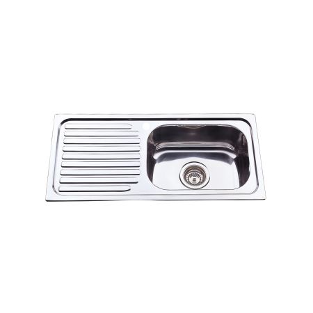 Eden Single Bowl & Single Drainer Kitchen Sink 765 x 365mm Right Hand Bowl
