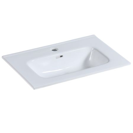 750x460mm Round Basin Gloss White Thin Edge Ceramic Top