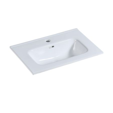 600x460mm Round Basin Gloss White Thin Edge Ceramic Top