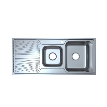 Otus 1 & 1/2 Bowl & Drainer Kitchen Sink 1080 x 480mm Right Hand Bowl