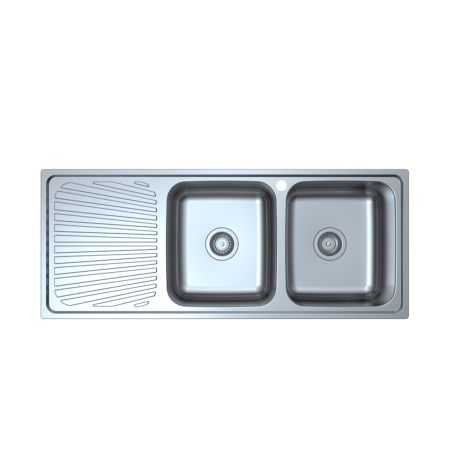 Otus Double Bowl & Drainer Kitchen Sink 1180 x 480mm Right Hand Bowl
