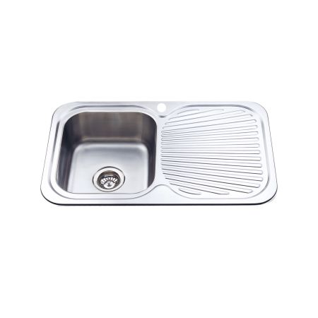 Cora Single Bowl & Single Drainer Kitchen Sink 780 x 480mm Left Hand Bowl