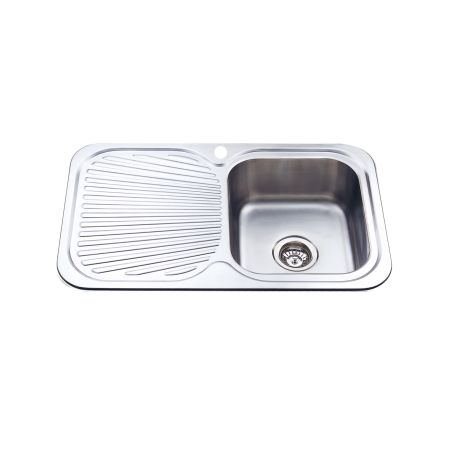 Cora Single Bowl & Single Drainer Kitchen Sink 780 x 480mm Right Hand Bowl