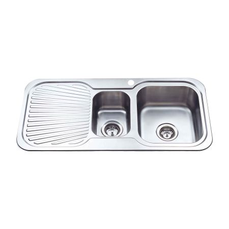 Cora 1 & 1/2 Bowl & Single Drainer Kitchen Sink 980 x 480mm Right Hand Bowl