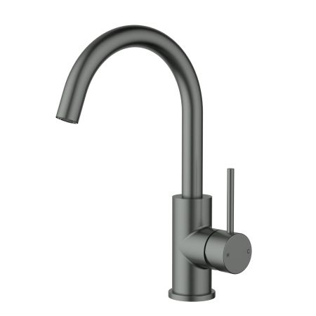 Otus Slimline SS Gooseneck Basin Mixer Gun Metal