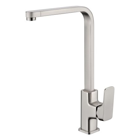 Eden Round Cornered Rectangle Handle Sink Mixer Brushed Nickel